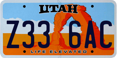 UT license plate Z336AC