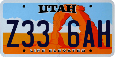UT license plate Z336AH