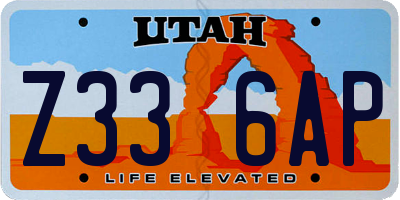 UT license plate Z336AP