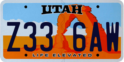 UT license plate Z336AW
