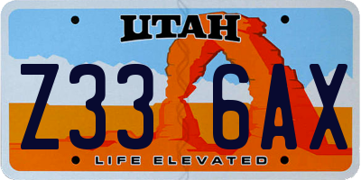 UT license plate Z336AX