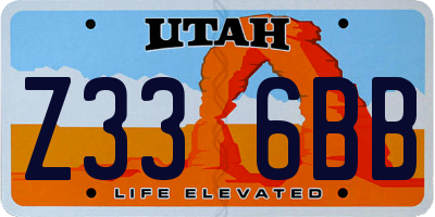 UT license plate Z336BB