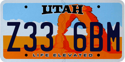 UT license plate Z336BM