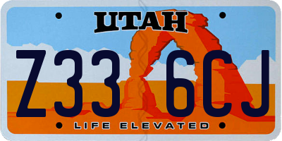 UT license plate Z336CJ