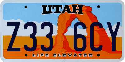 UT license plate Z336CY