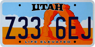 UT license plate Z336EJ