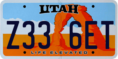 UT license plate Z336ET