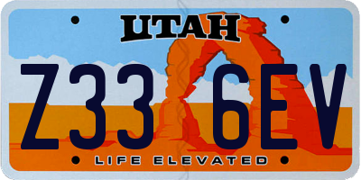 UT license plate Z336EV