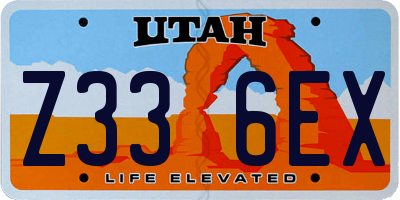 UT license plate Z336EX