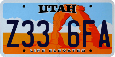 UT license plate Z336FA