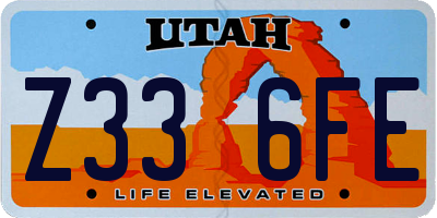 UT license plate Z336FE