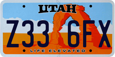 UT license plate Z336FX