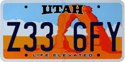 UT license plate Z336FY