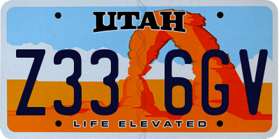 UT license plate Z336GV