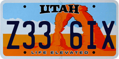 UT license plate Z336IX