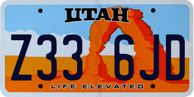 UT license plate Z336JD