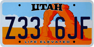 UT license plate Z336JF