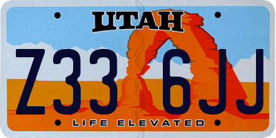 UT license plate Z336JJ