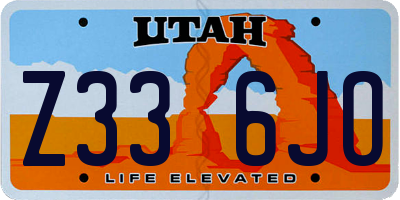 UT license plate Z336JO