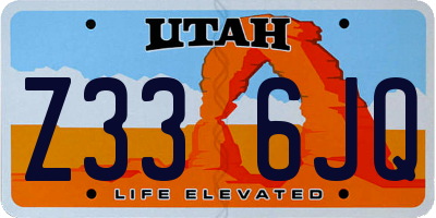 UT license plate Z336JQ