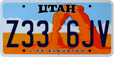 UT license plate Z336JV