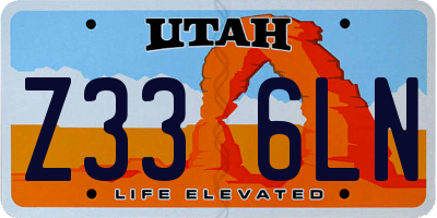 UT license plate Z336LN