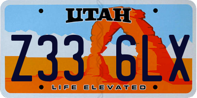 UT license plate Z336LX