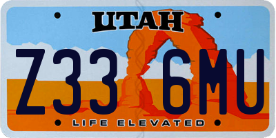 UT license plate Z336MU
