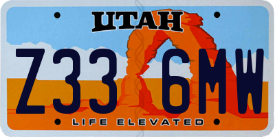 UT license plate Z336MW