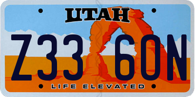 UT license plate Z336ON
