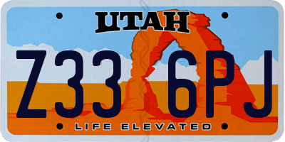 UT license plate Z336PJ