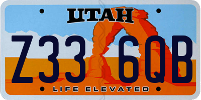 UT license plate Z336QB