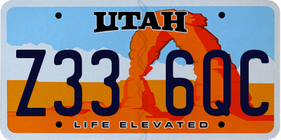UT license plate Z336QC