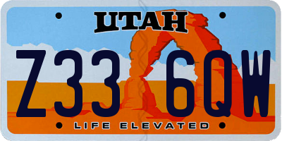 UT license plate Z336QW