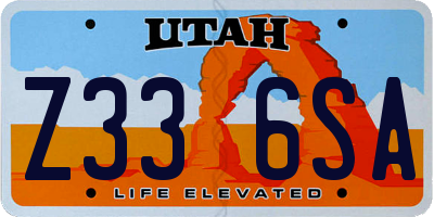 UT license plate Z336SA