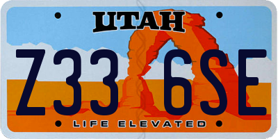 UT license plate Z336SE