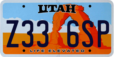 UT license plate Z336SP