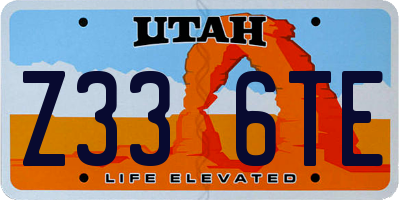 UT license plate Z336TE