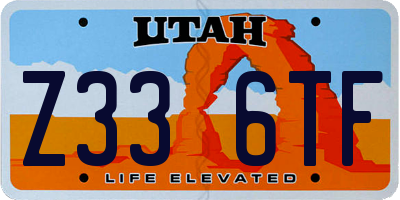 UT license plate Z336TF