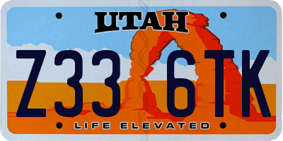 UT license plate Z336TK