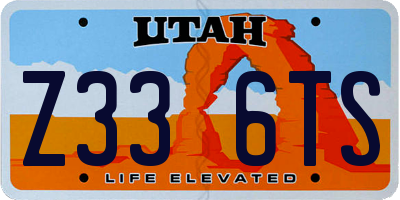 UT license plate Z336TS