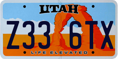 UT license plate Z336TX