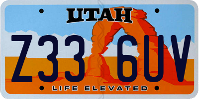 UT license plate Z336UV