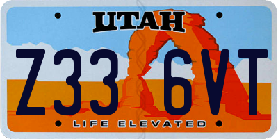 UT license plate Z336VT