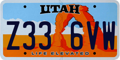 UT license plate Z336VW