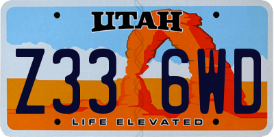 UT license plate Z336WD