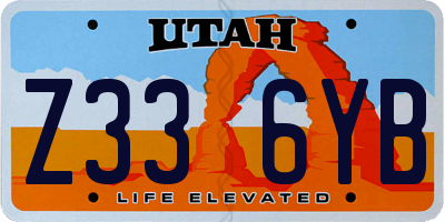 UT license plate Z336YB
