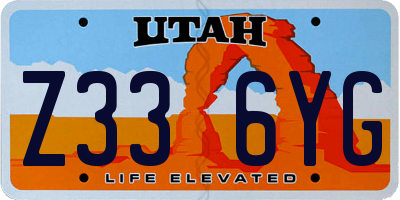 UT license plate Z336YG