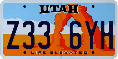UT license plate Z336YH