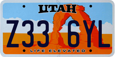 UT license plate Z336YL